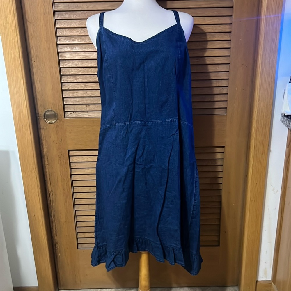 Old navy dark denim ruffles sundress XXL Tall